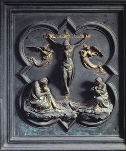 La Crocifissione, diciottesimo pannello delle Porte Nord del Battistero di San Giovanni, 1403-24